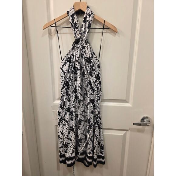 Michael Kors Black & White Floral Halter Sundress - Picture 5 of 7